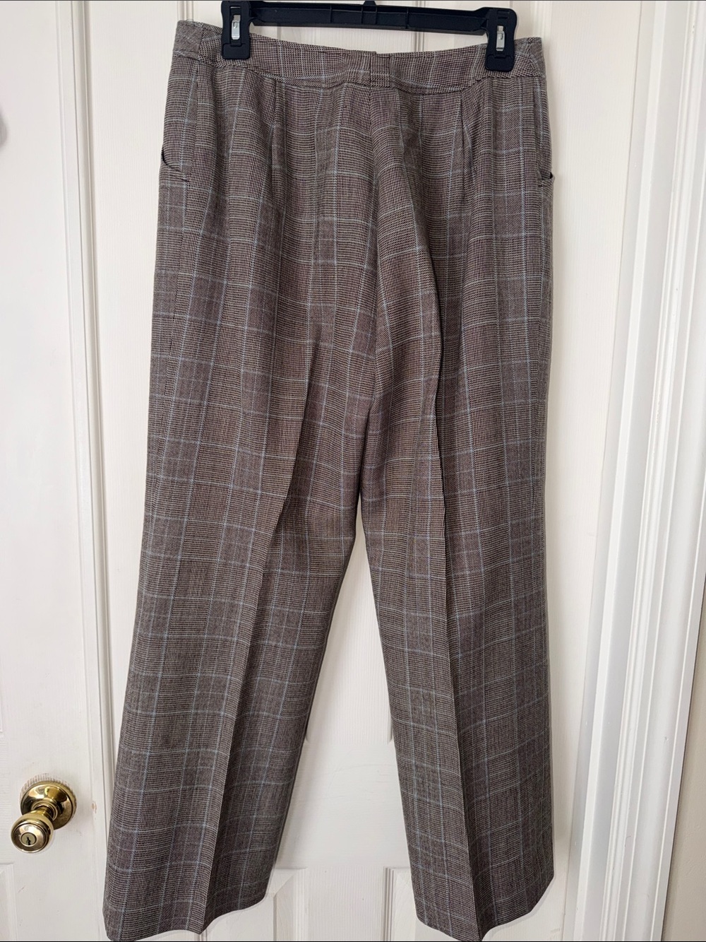 Evan-Picone Brown w/white & light blue Plaid Women’s Dress Pants-Sz 10 - Picture 4 of 5